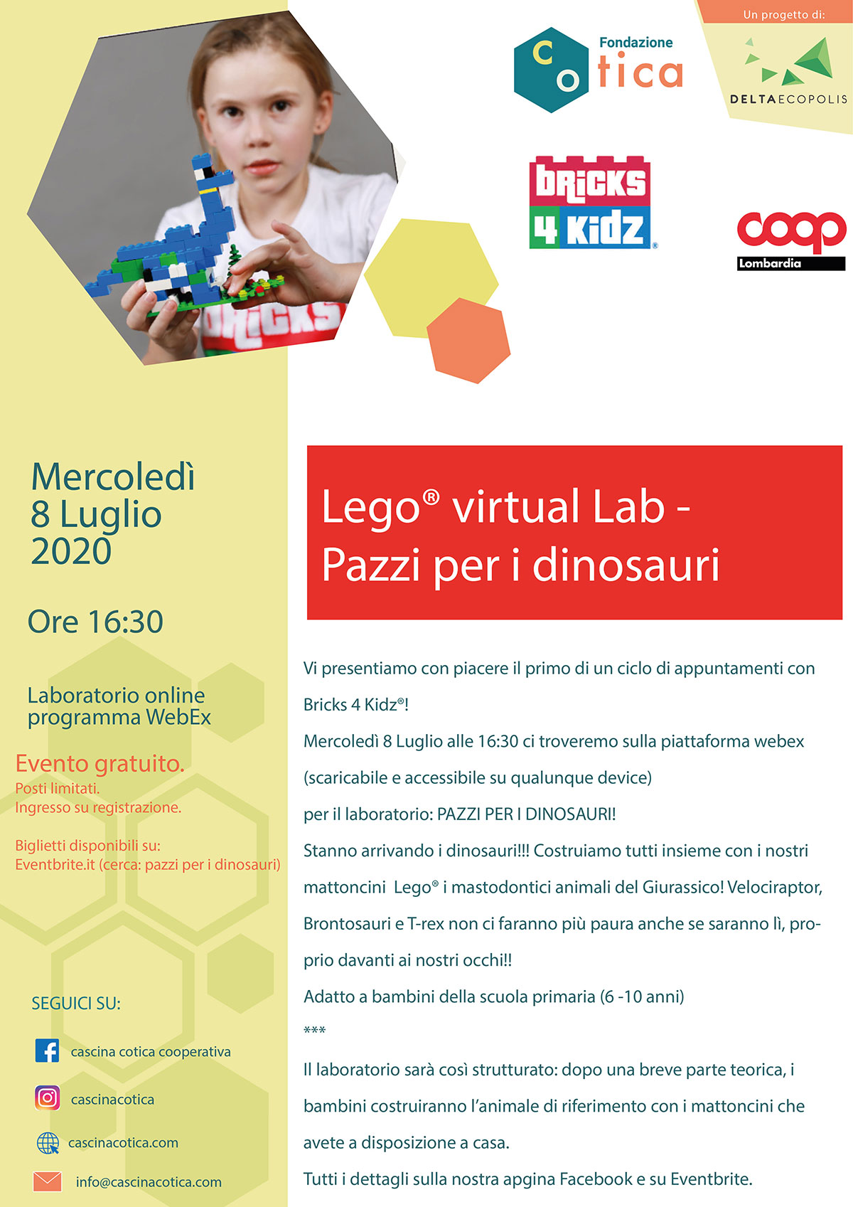 laboratorio lego dinosauri